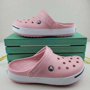 Crocs Pink Black White Clogs Unisex Crocband II